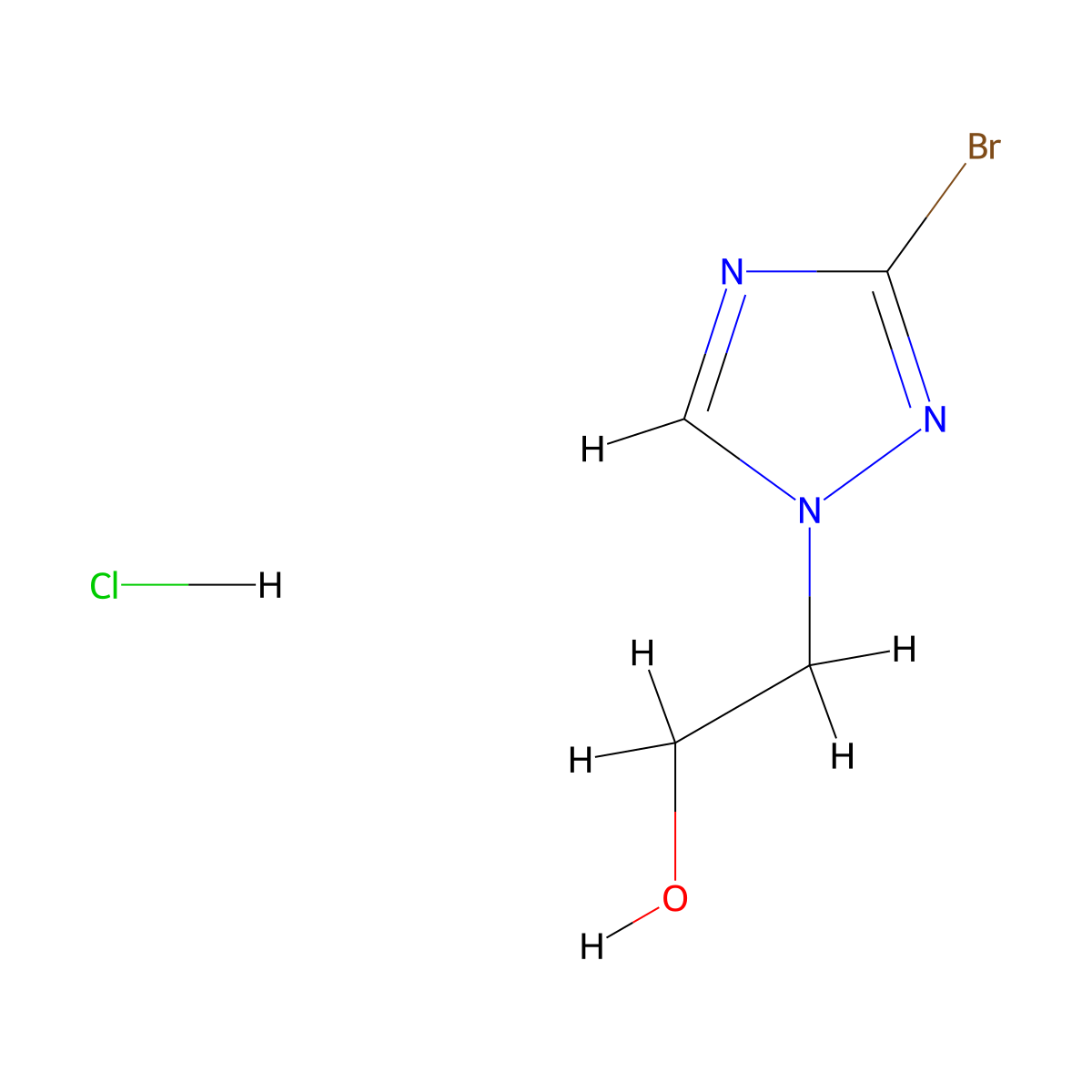 2-(3-bromo-1H-1,2,4-triazol-1-yl)ethan-1-ol hydrochloride molecular structure, CAS 1803585-79-6