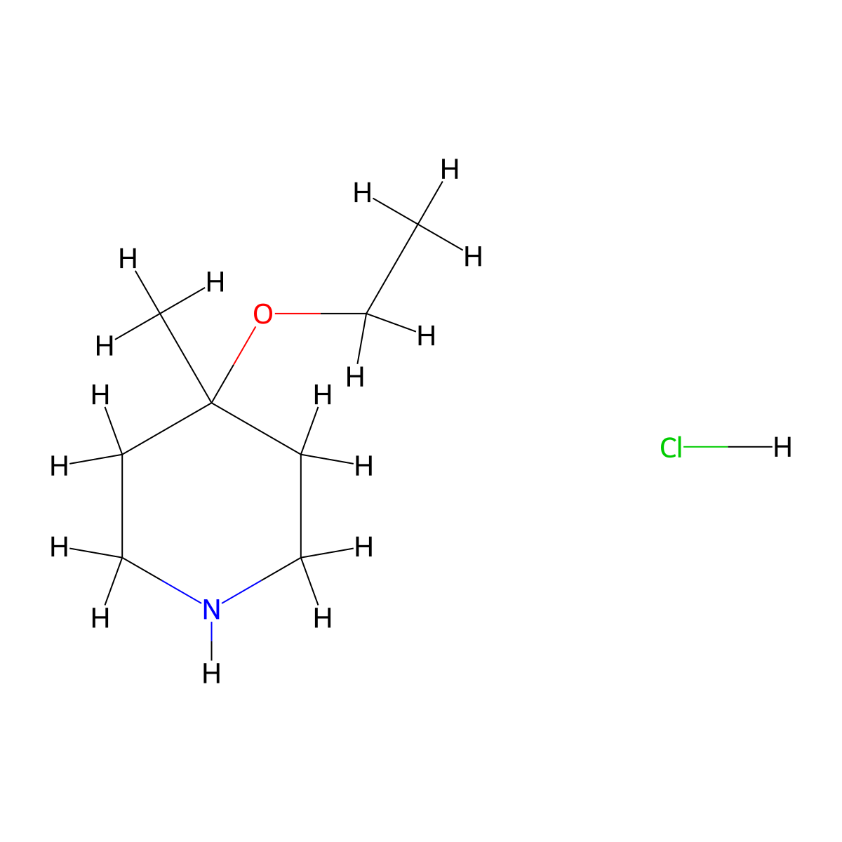 4-Ethoxy-4-methylpiperidine hydrochloride molecular structure, CAS 1803585-86-5