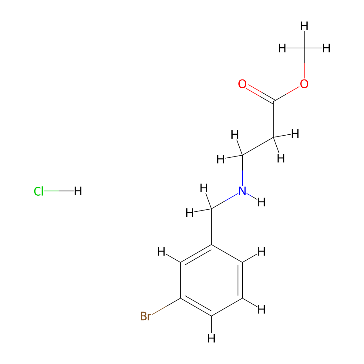 Methyl 3-{[(3-bromophenyl)methyl]amino}propanoate hydrochloride molecular structure, CAS 1803585-90-1