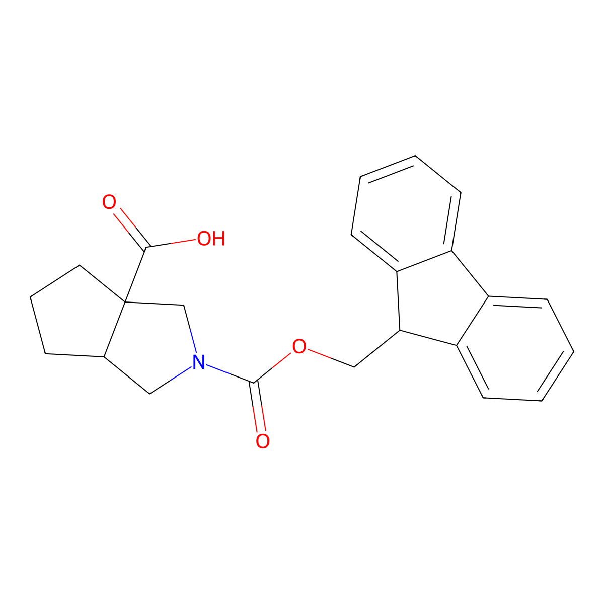 2-{[(9H-fluoren-9-yl)methoxy]carbonyl}-octahydrocyclopenta[c]pyrrole-3a-carboxylic acid molecular structure, CAS 1803585-95-6