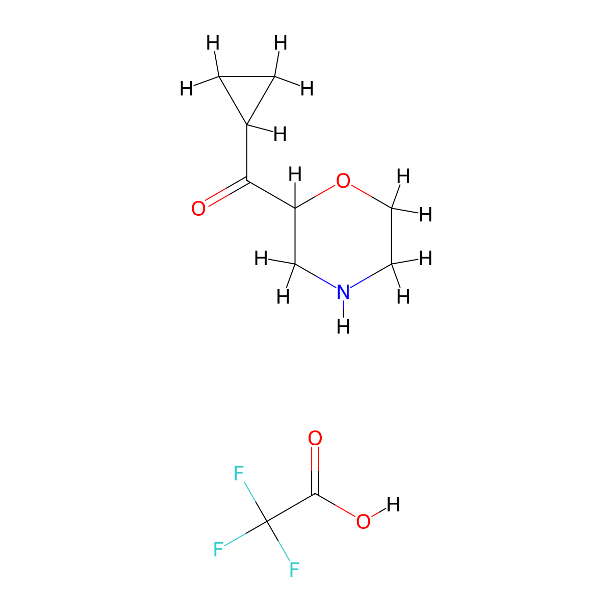 2-Cyclopropanecarbonylmorpholine; trifluoroacetic acid molecular structure, CAS 1803585-99-0