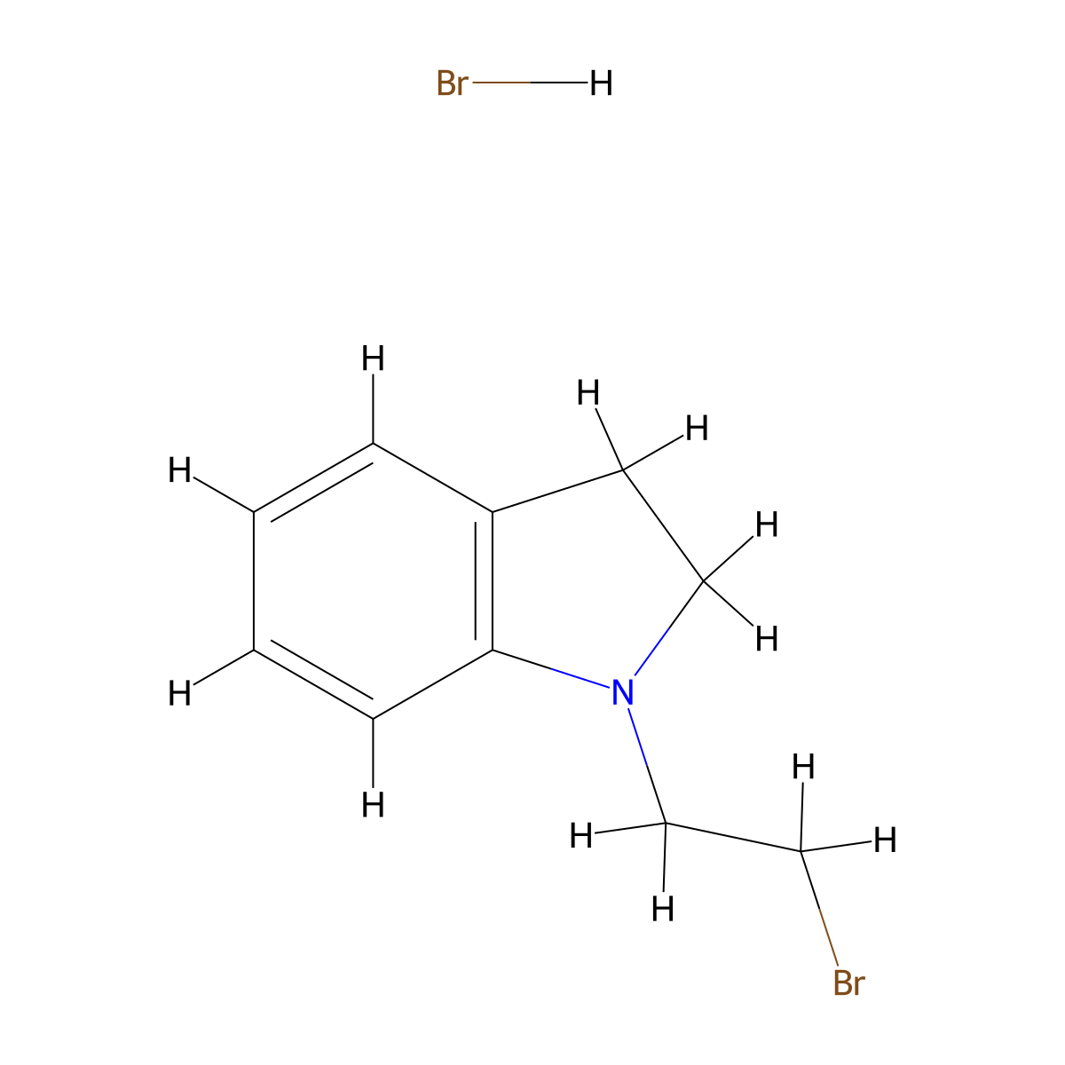 1-(2-bromoethyl)-2,3-dihydro-1H-indole hydrobromide molecular structure, CAS 1803586-01-7