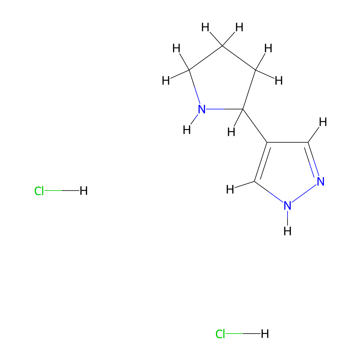 4-(pyrrolidin-2-yl)-1H-pyrazole dihydrochloride molecular structure, CAS 1803586-05-1