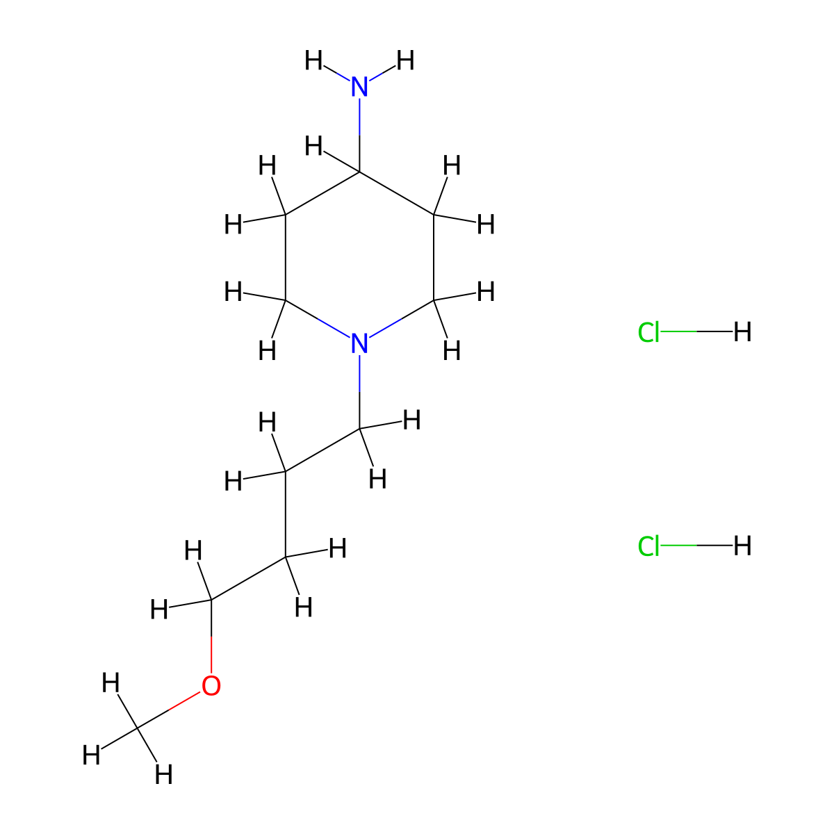 1-(4-Methoxybutyl)piperidin-4-amine dihydrochloride molecular structure, CAS 1803586-10-8