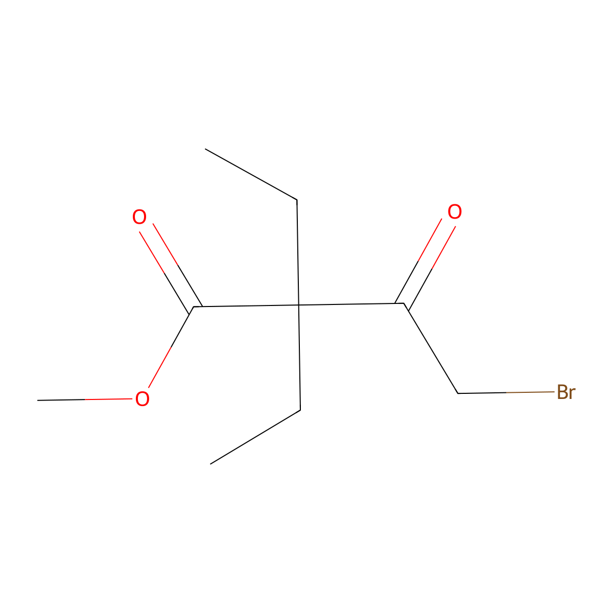 Methyl 4-bromo-2,2-diethyl-3-oxobutanoate molecular structure, CAS 1803586-14-2