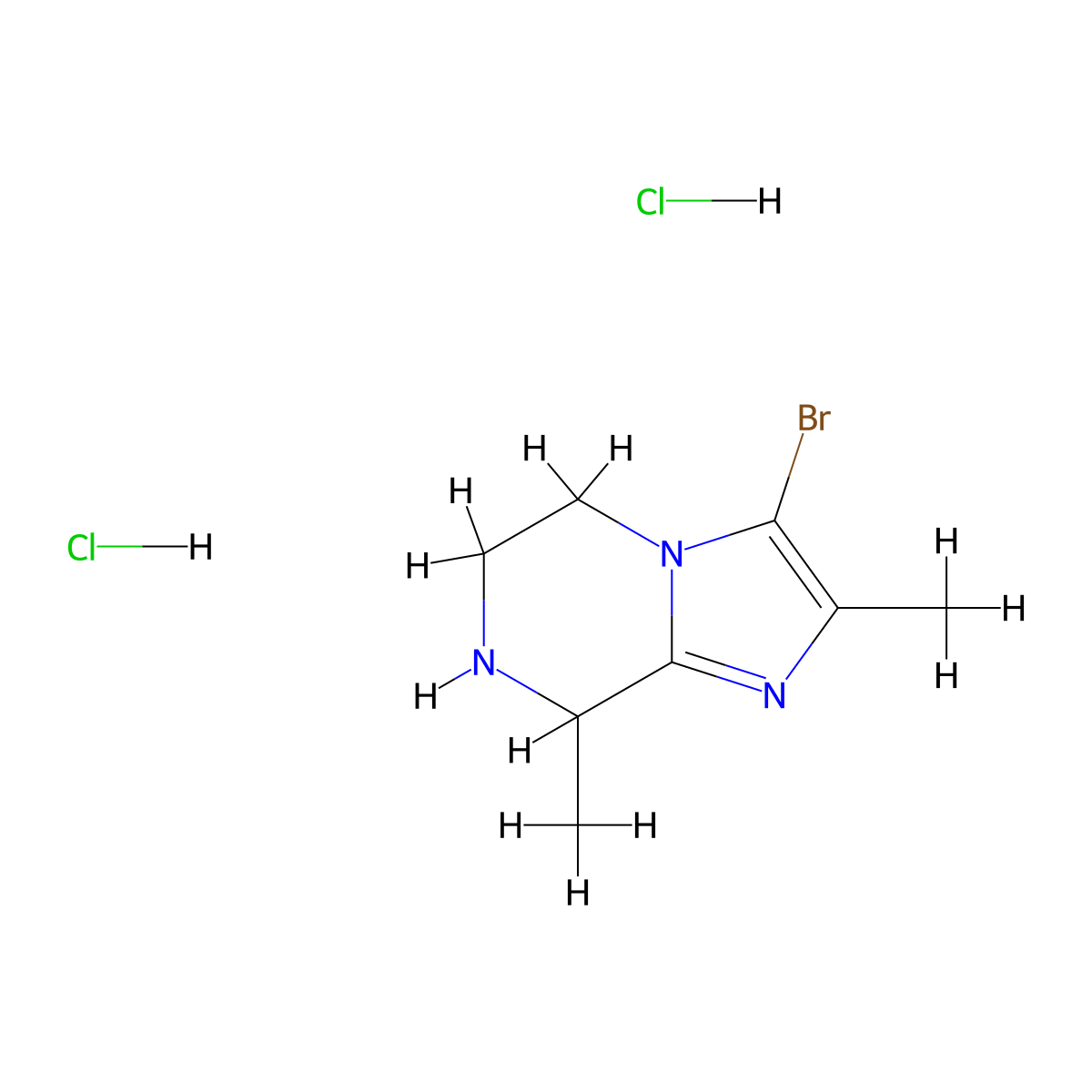 3-bromo-2,8-dimethyl-5H,6H,7H,8H-imidazo[1,2-a]pyrazine dihydrochloride molecular structure, CAS 1803586-18-6
