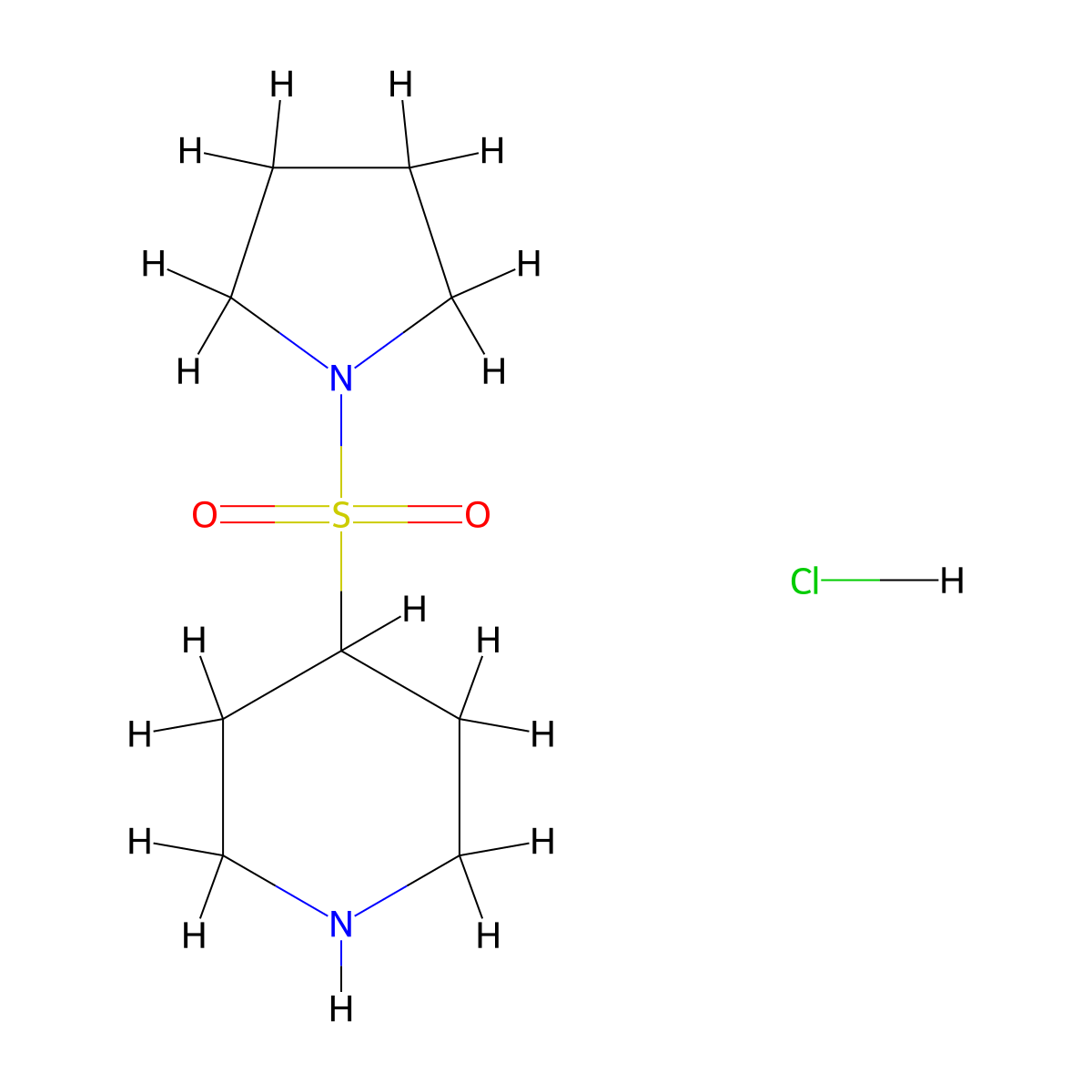 4-(Pyrrolidine-1-sulfonyl)piperidine hydrochloride molecular structure, CAS 1803586-20-0