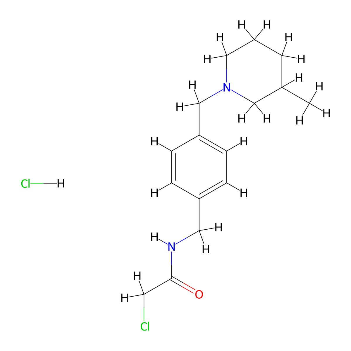 2-chloro-N-({4-[(3-methylpiperidin-1-yl)methyl]phenyl}methyl)acetamide hydrochloride molecular structure, CAS 1803586-23-3