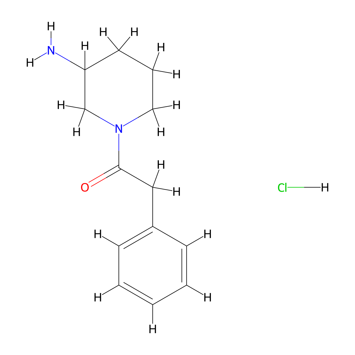 1-(3-Aminopiperidin-1-yl)-2-phenylethan-1-one hydrochloride molecular structure, CAS 1803586-24-4