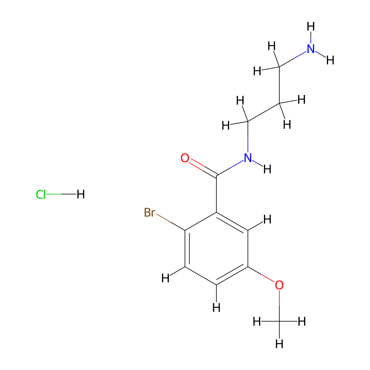 N-(3-aminopropyl)-2-bromo-5-methoxybenzamide hydrochloride molecular structure, CAS 1803586-25-5