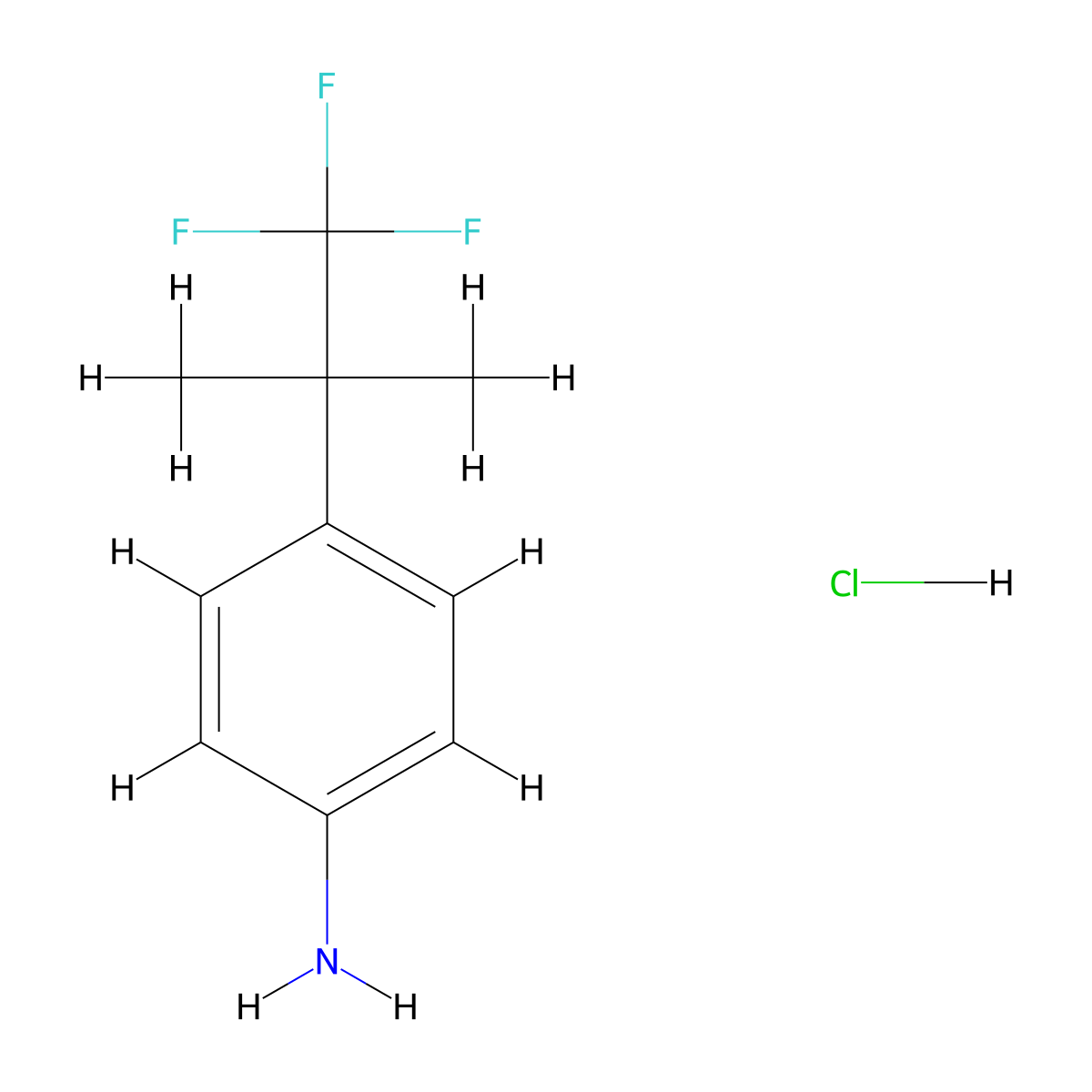 4-(1,1,1-Trifluoro-2-methylpropan-2-yl)aniline hydrochloride molecular structure, CAS 1803586-26-6