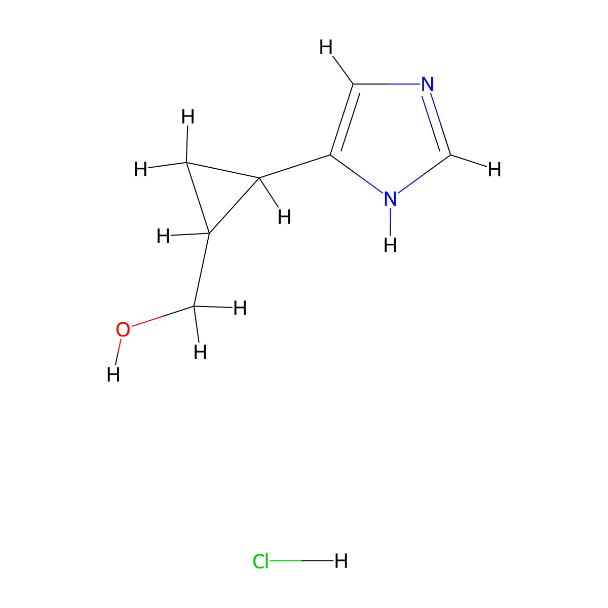 [2-(1H-imidazol-4-yl)cyclopropyl]methanol hydrochloride molecular structure, CAS 1803586-27-7