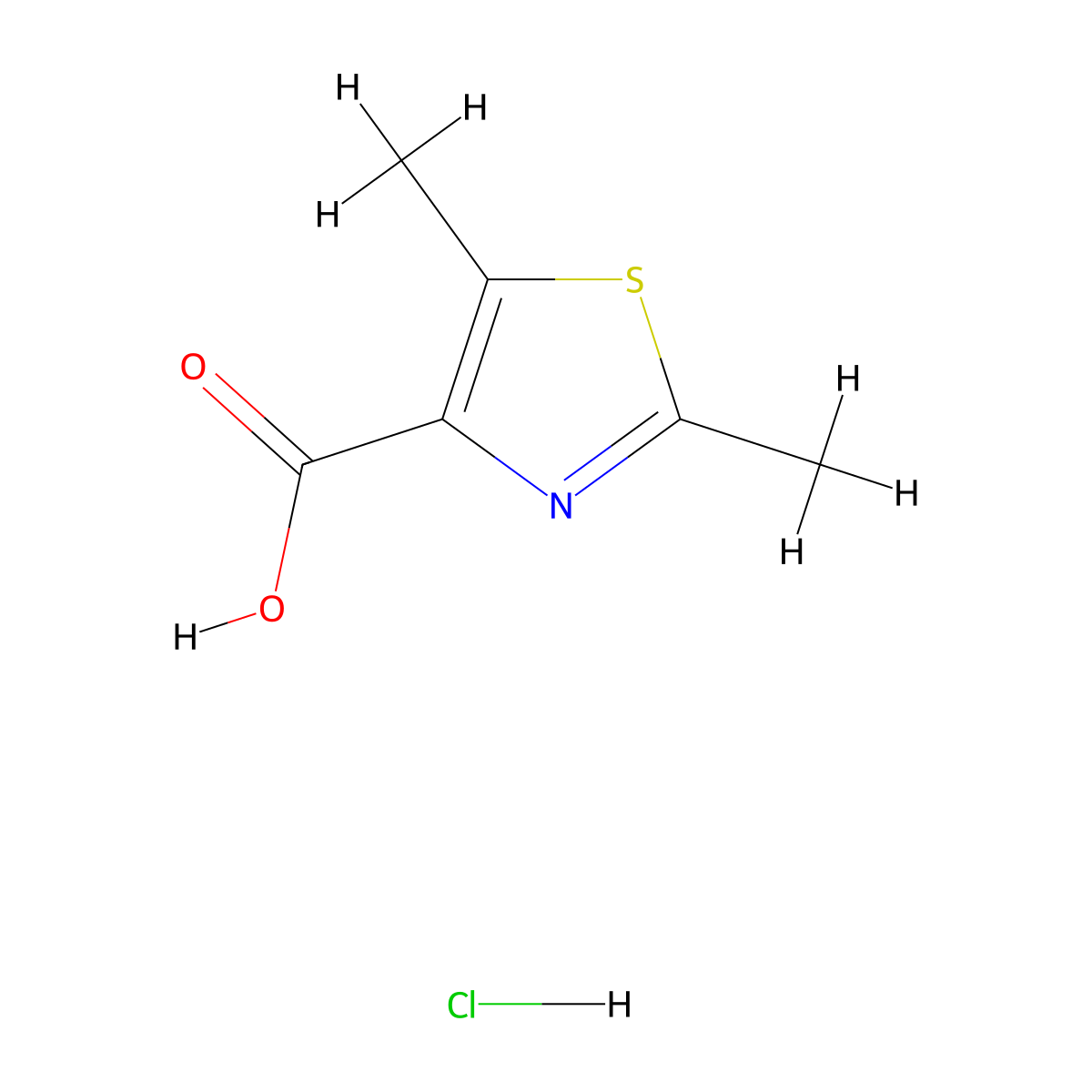 Dimethyl-1,3-thiazole-4-carboxylic acid hydrochloride molecular structure, CAS 1803586-31-3