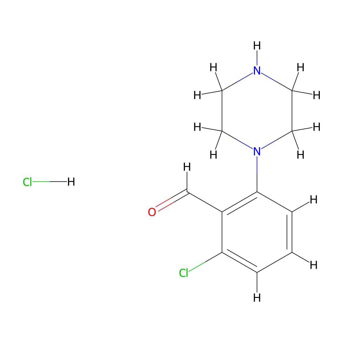 2-Chloro-6-(piperazin-1-yl)benzaldehyde hydrochloride molecular structure, CAS 1803586-38-0