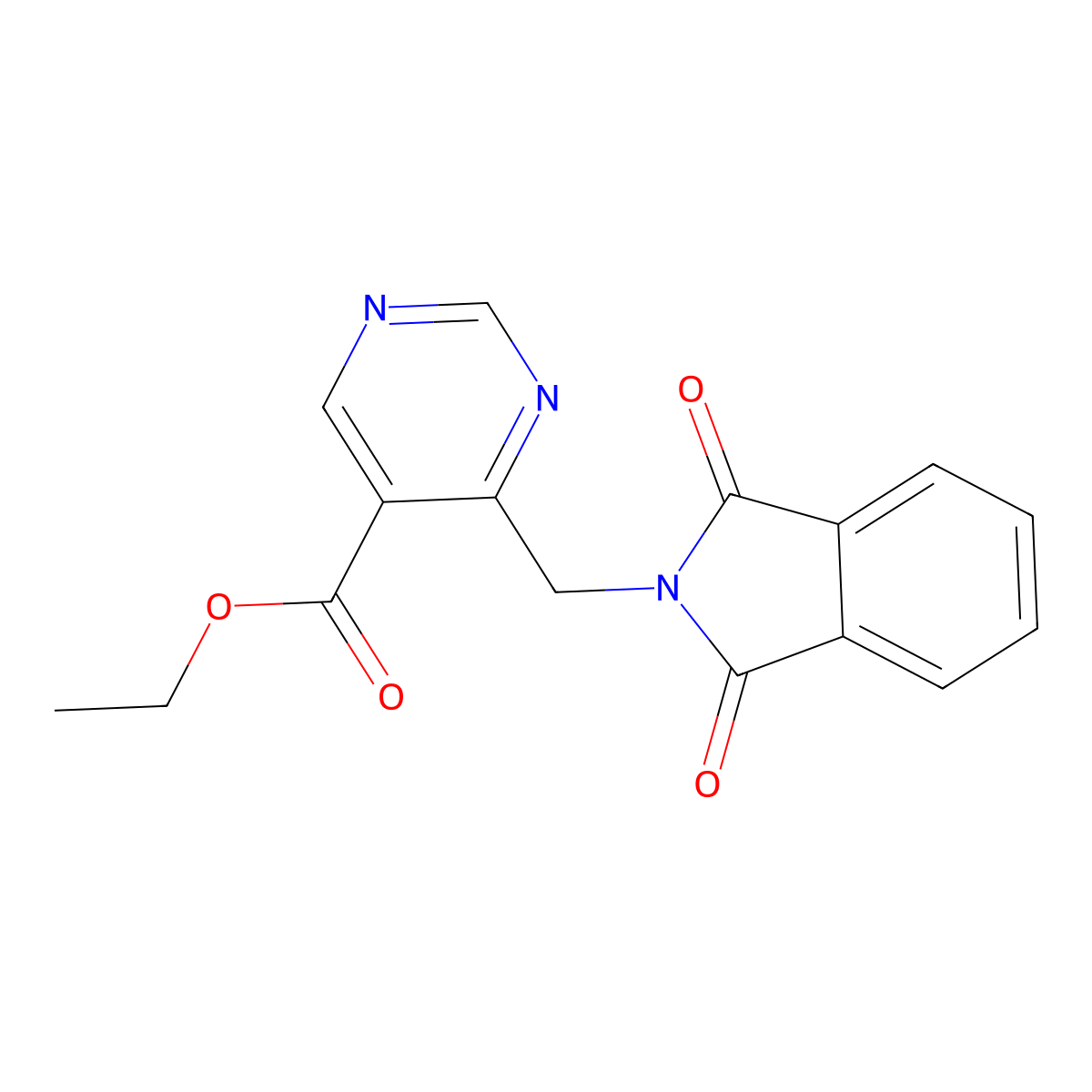 ethyl 4-[(1,3-dioxo-2,3-dihydro-1H-isoindol-2-yl)methyl]pyrimidine-5-carboxylate molecular structure, CAS 1803586-41-5