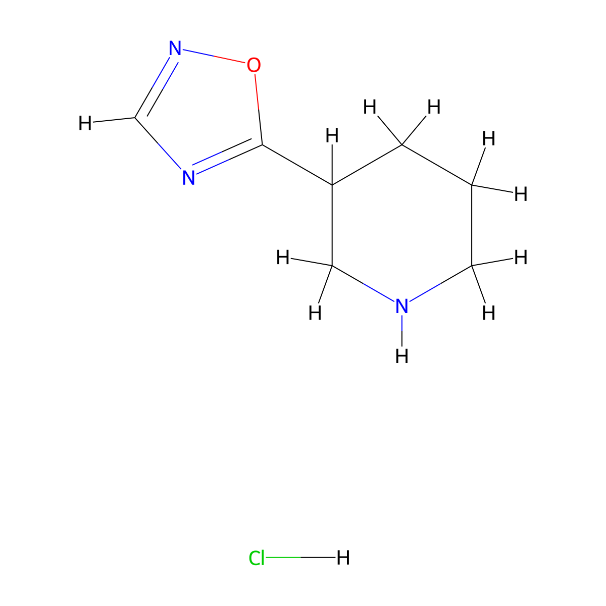 3-(1,2,4-Oxadiazol-5-yl)piperidine hydrochloride molecular structure, CAS 1803586-45-9
