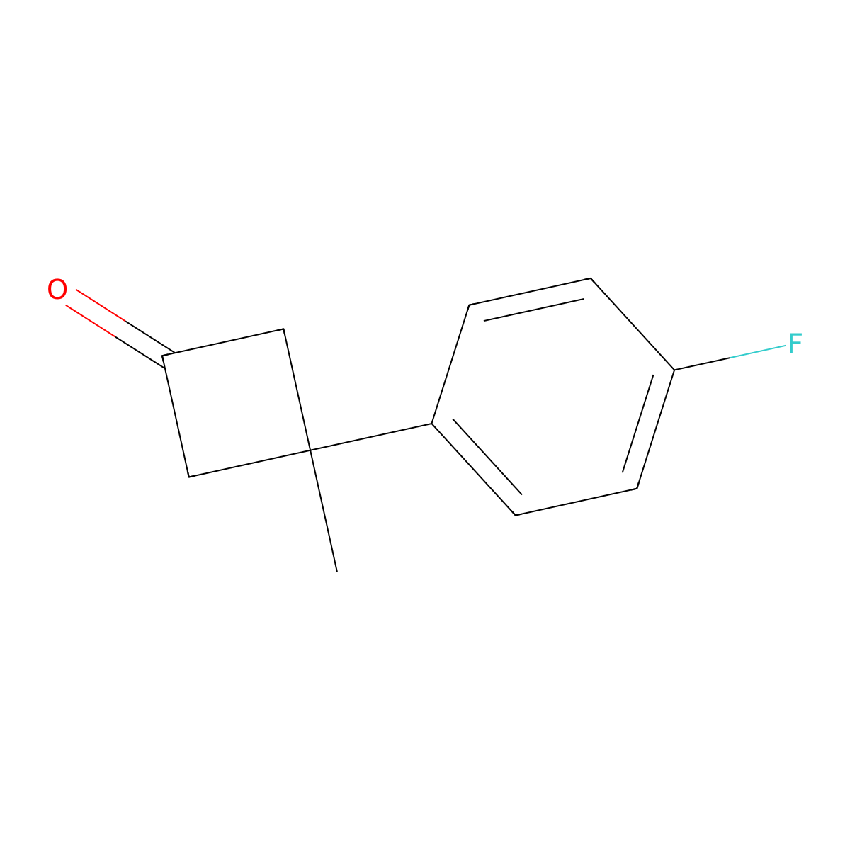 3-(4-Fluorophenyl)-3-methylcyclobutan-1-one molecular structure, CAS 1803586-46-0