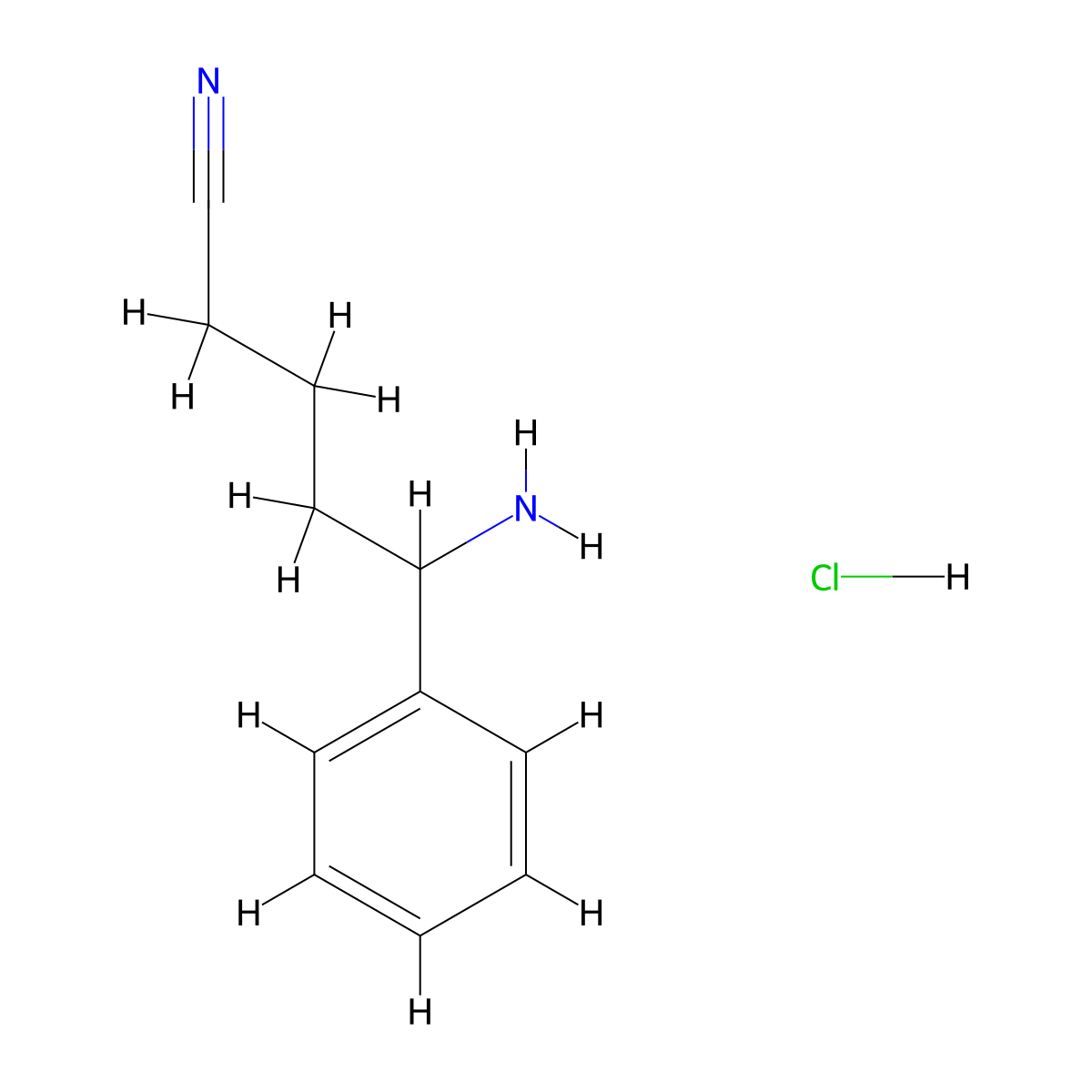 5-Amino-5-phenylpentanenitrile hydrochloride molecular structure, CAS 1803586-49-3