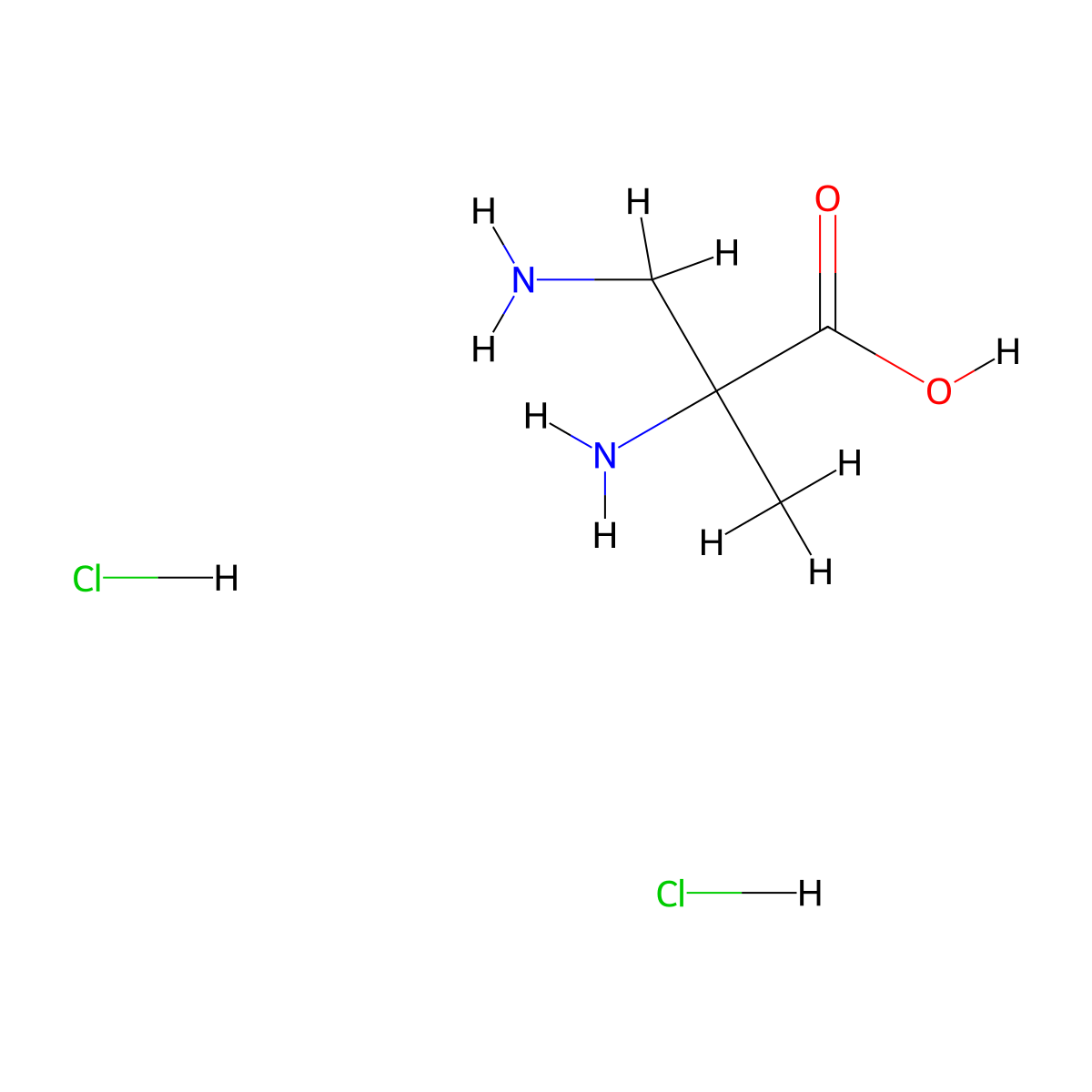 2,3-Diamino-2-methylpropanoic acid dihydrochloride molecular structure, CAS 1803586-50-6