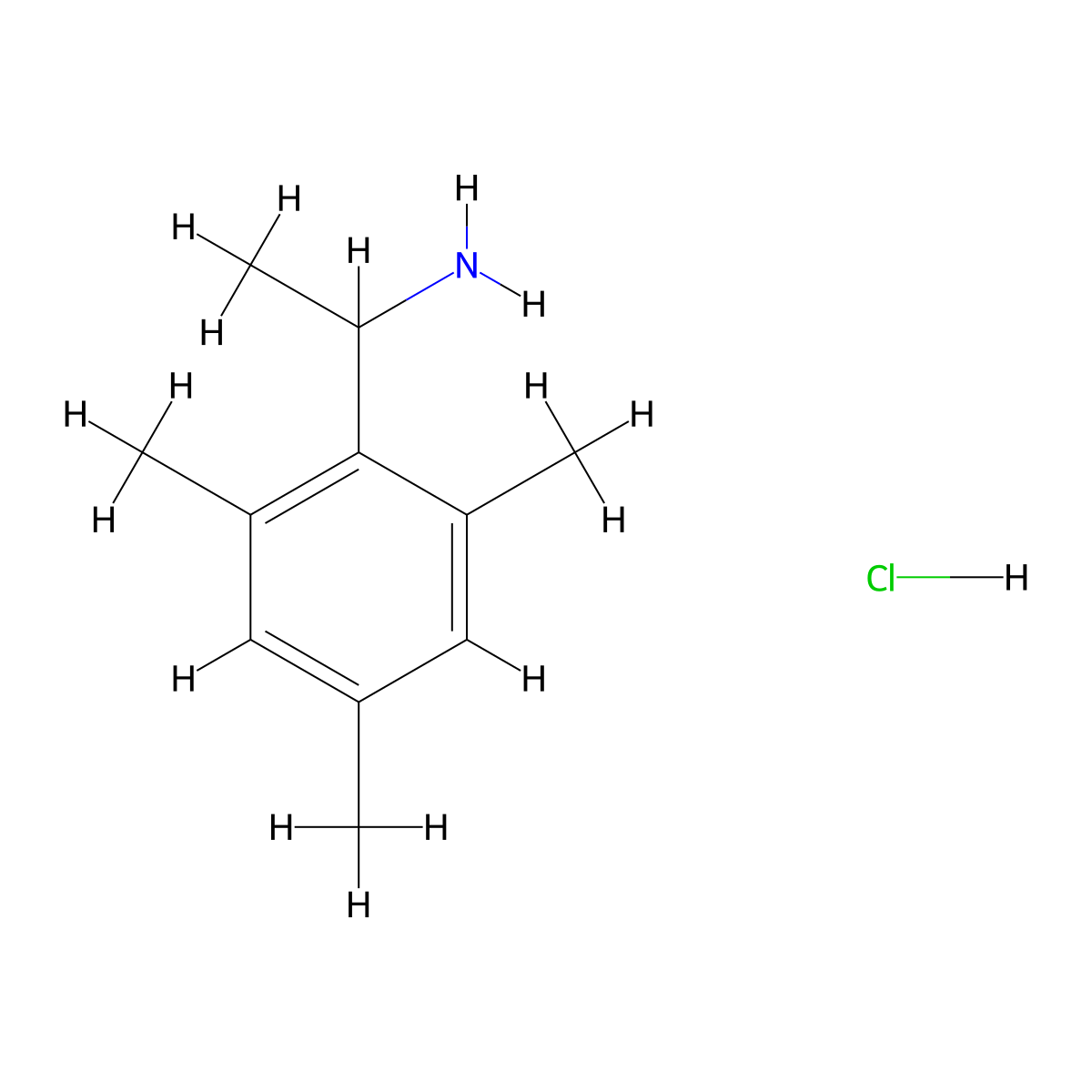 1-Mesitylethanamine hydrochloride molecular structure, CAS 1803586-64-2