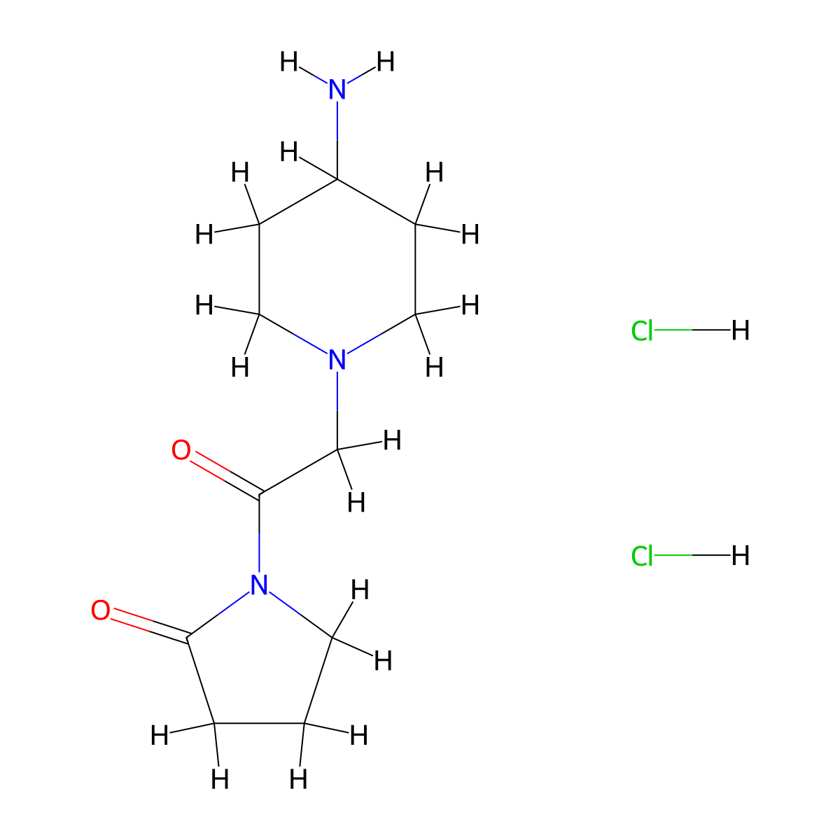 1-[2-(4-Aminopiperidin-1-yl)acetyl]pyrrolidin-2-one dihydrochloride molecular structure, CAS 1803586-67-5