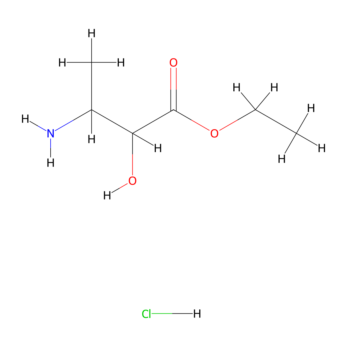 Ethyl 3-amino-2-hydroxybutanoate hydrochloride molecular structure, CAS 1803586-68-6