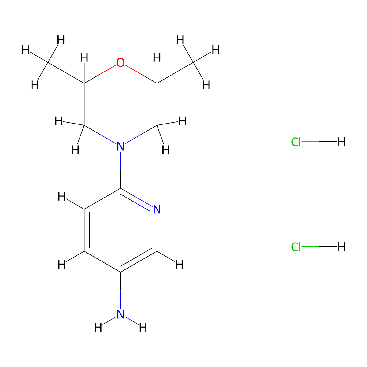 6-(2,6-Dimethylmorpholin-4-yl)pyridin-3-amine dihydrochloride molecular structure, CAS 1803586-69-7