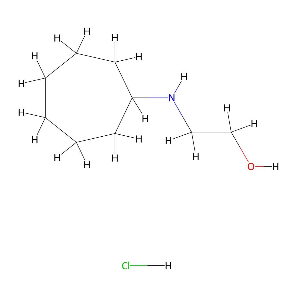 2-(Cycloheptylamino)ethan-1-ol hydrochloride molecular structure, CAS 1803586-71-1