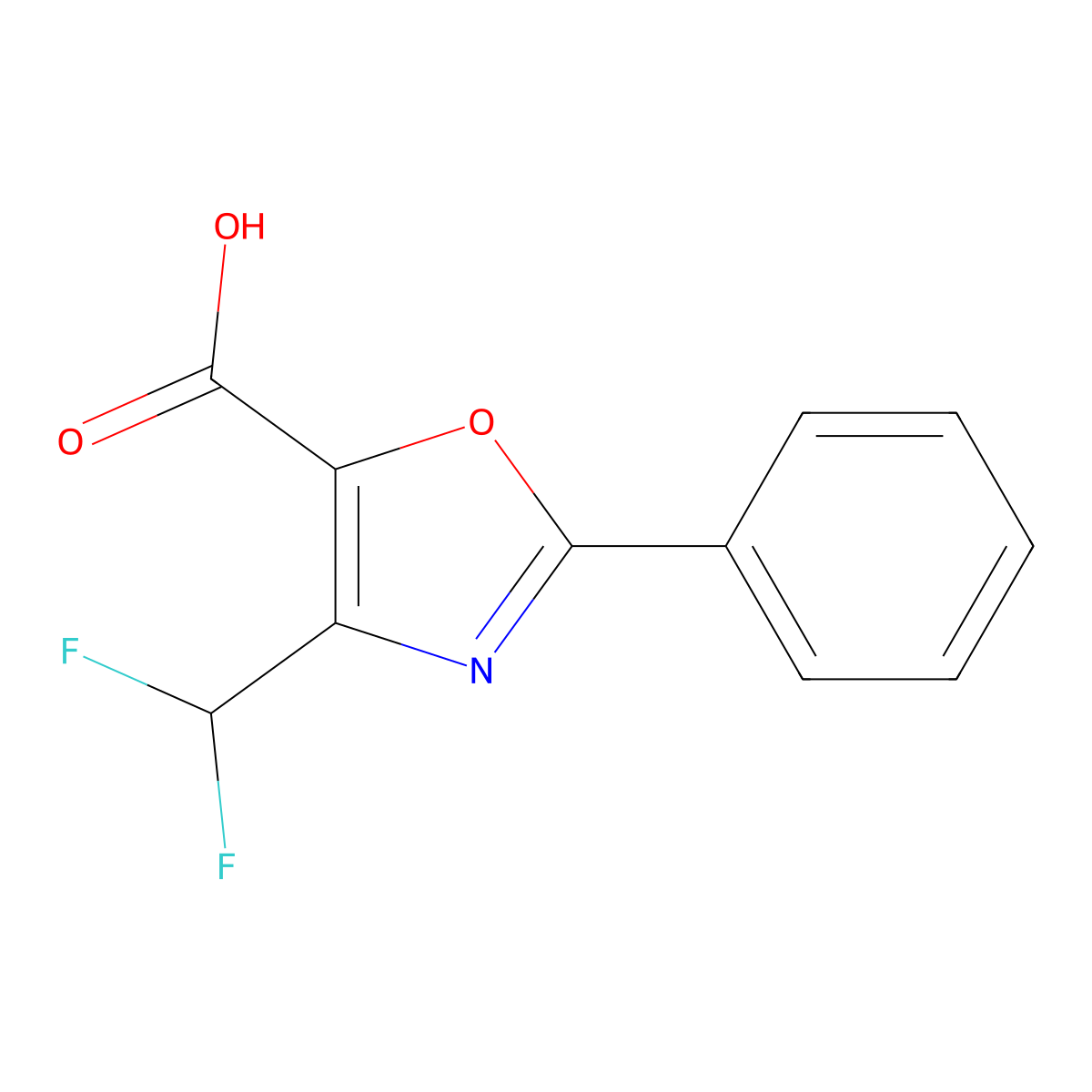 4-(Difluoromethyl)-2-phenyl-1,3-oxazole-5-carboxylic acid molecular structure, CAS 1803586-72-2