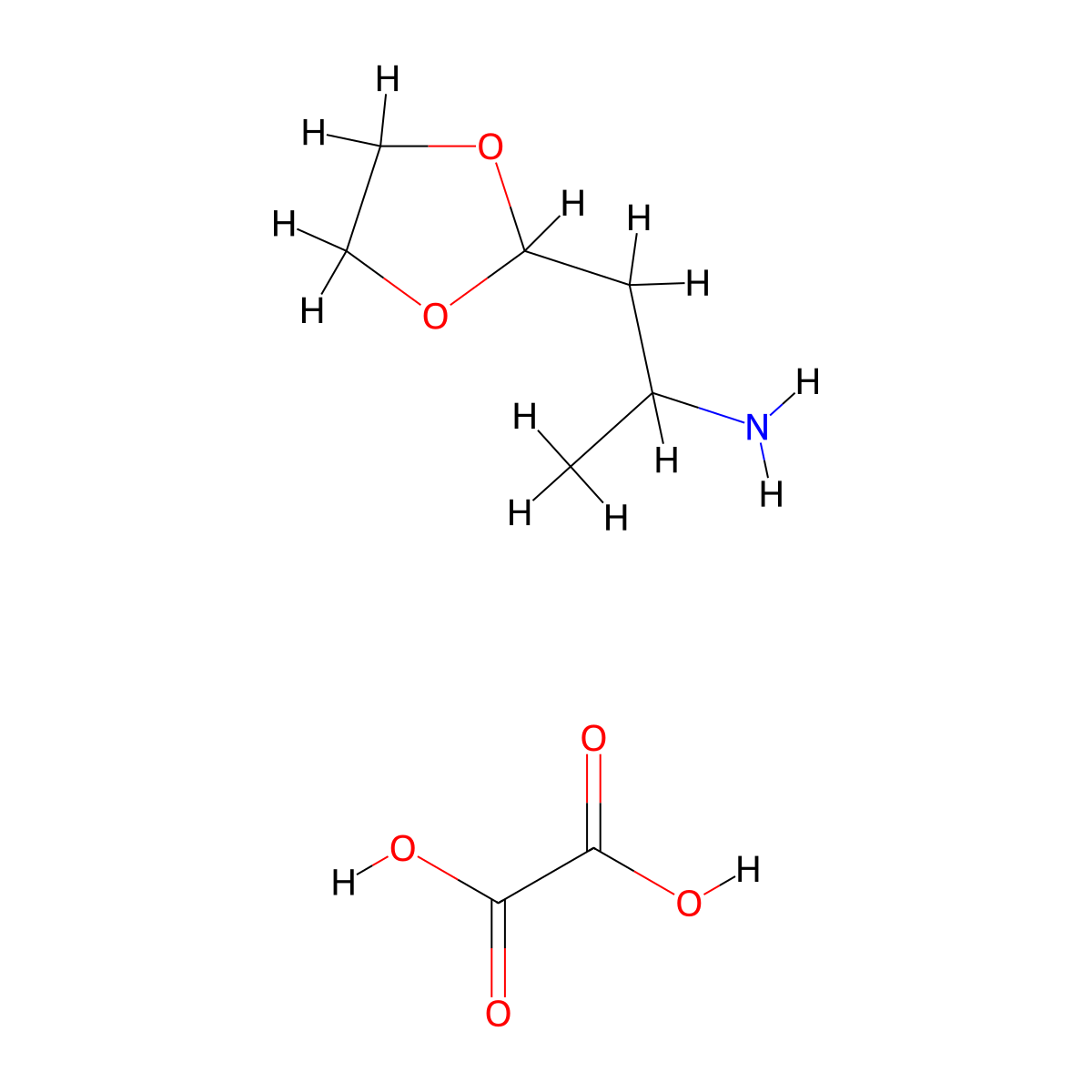 1-(1,3-Dioxolan-2-yl)propan-2-amine, oxalic acid molecular structure, CAS 1803586-76-6