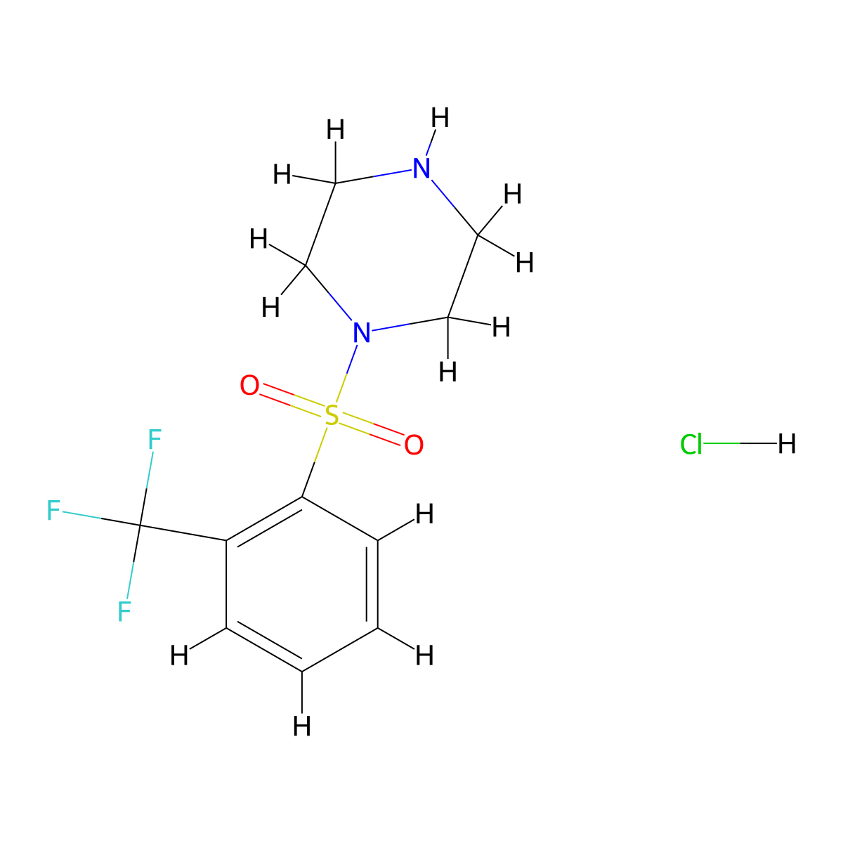 1-[2-(Trifluoromethyl)benzenesulfonyl]piperazine hydrochloride molecular structure, CAS 1803586-83-5