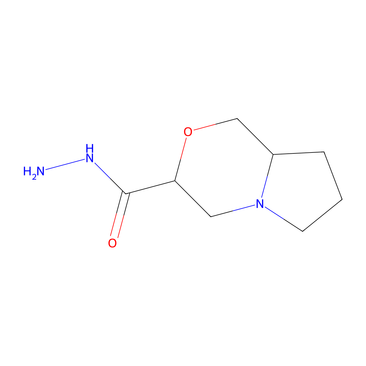 hexahydro-1H-pyrrolo[2,1-c]morpholine-3-carbohydrazide molecular structure, CAS 1803586-84-6
