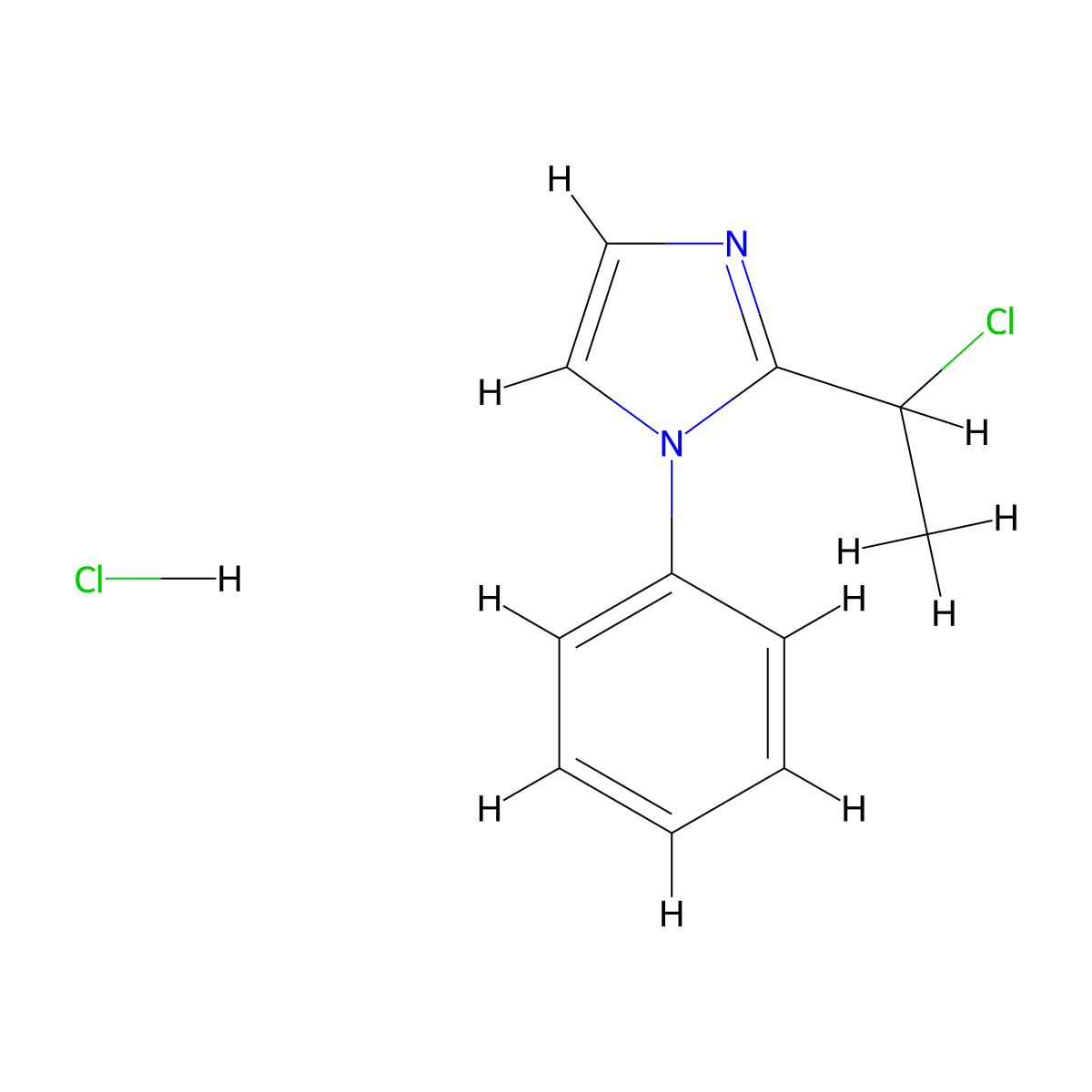 2-(1-chloroethyl)-1-phenyl-1H-imidazole hydrochloride molecular structure, CAS 1803586-86-8