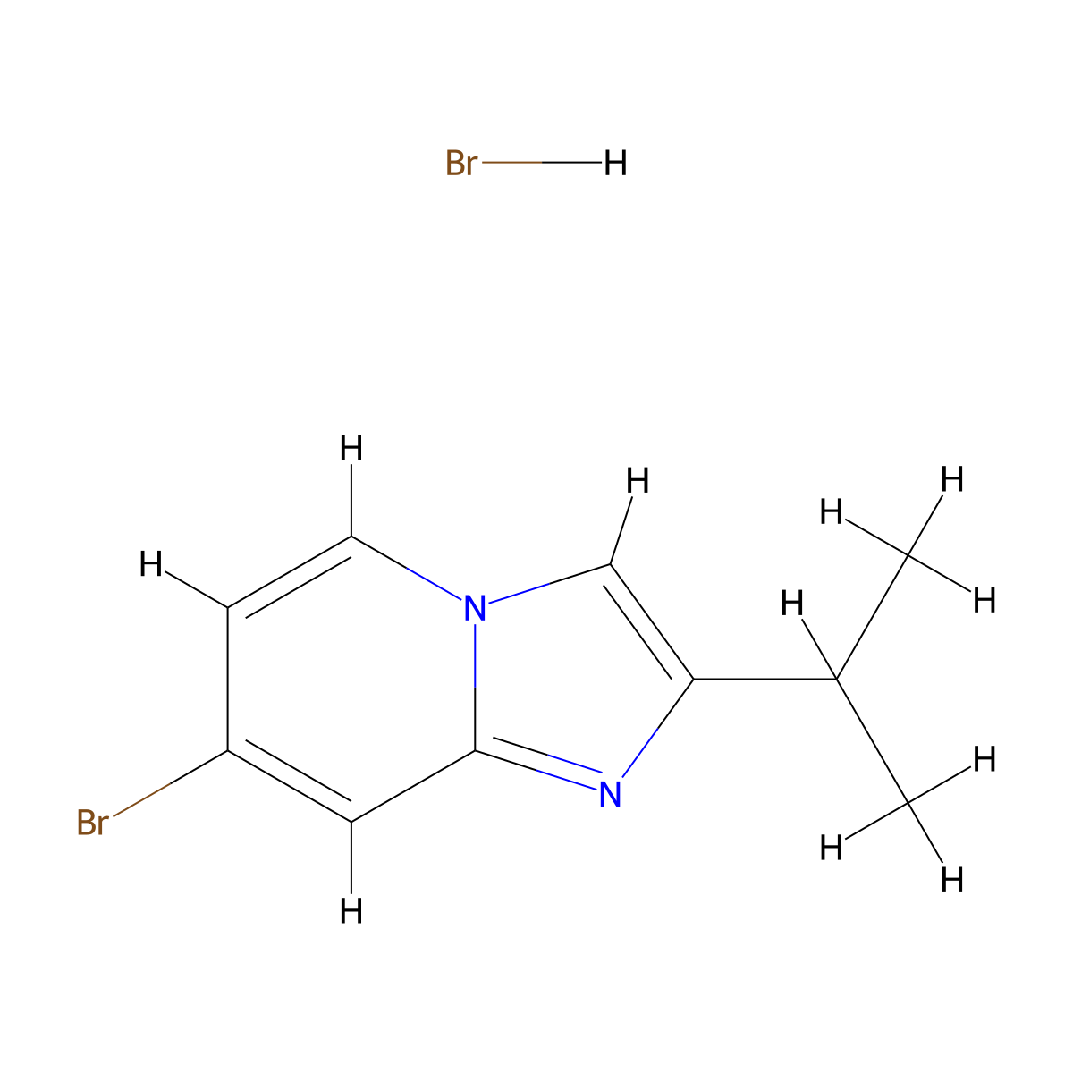 7-Bromo-2-(propan-2-yl)imidazo[1,2-a]pyridine hydrobromide molecular structure, CAS 1803586-89-1