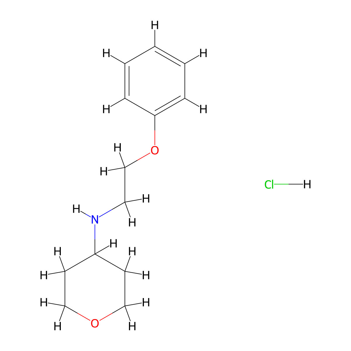 N-(2-phenoxyethyl)oxan-4-amine hydrochloride molecular structure, CAS 1803586-92-6