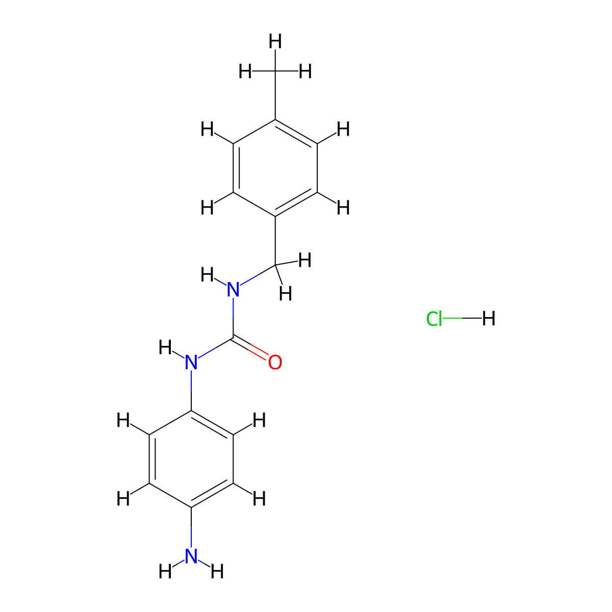1-(4-Aminophenyl)-3-[(4-methylphenyl)methyl]urea hydrochloride molecular structure, CAS 1803586-93-7