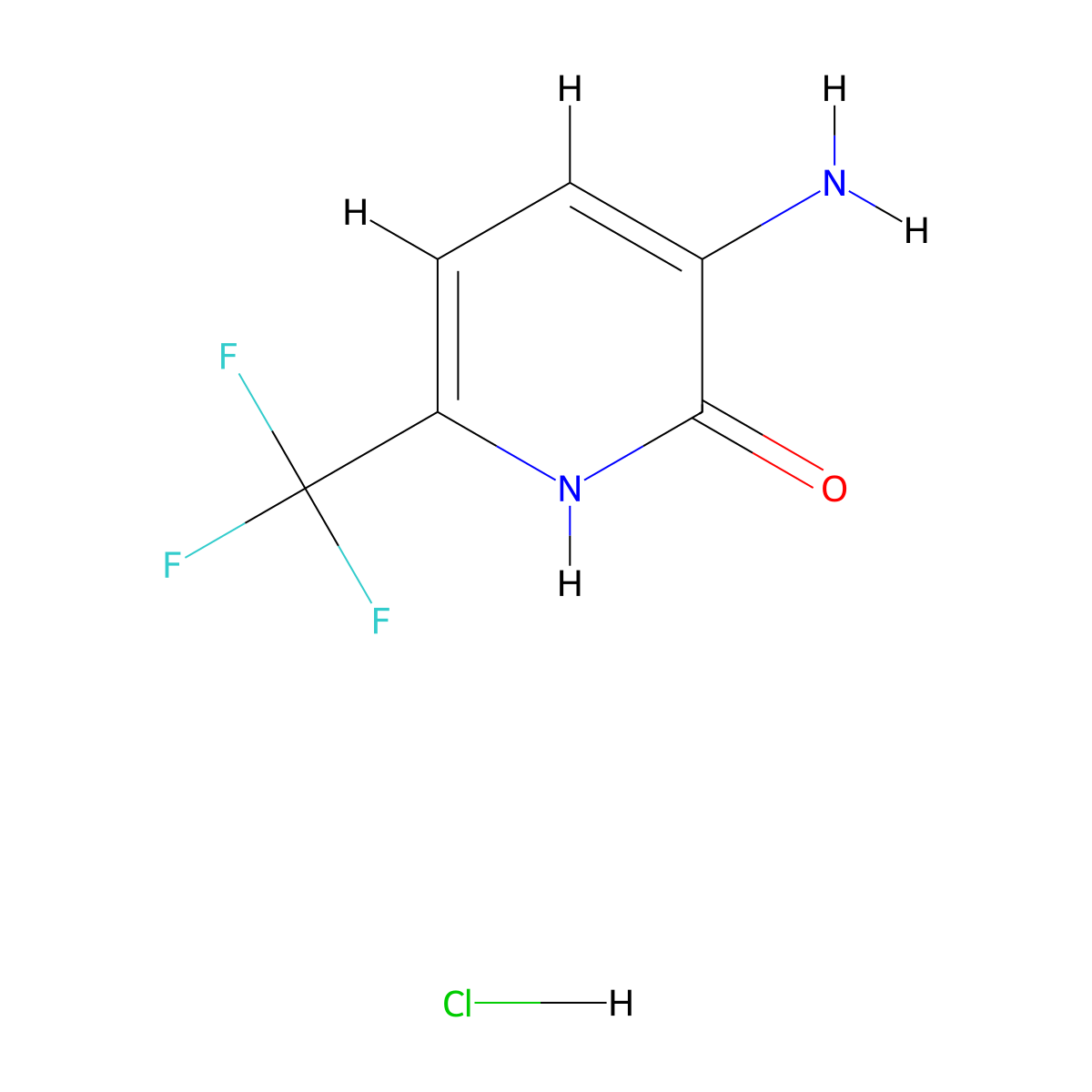 3-Amino-6-(trifluoromethyl)-1,2-dihydropyridin-2-one hydrochloride molecular structure, CAS 1803587-02-1