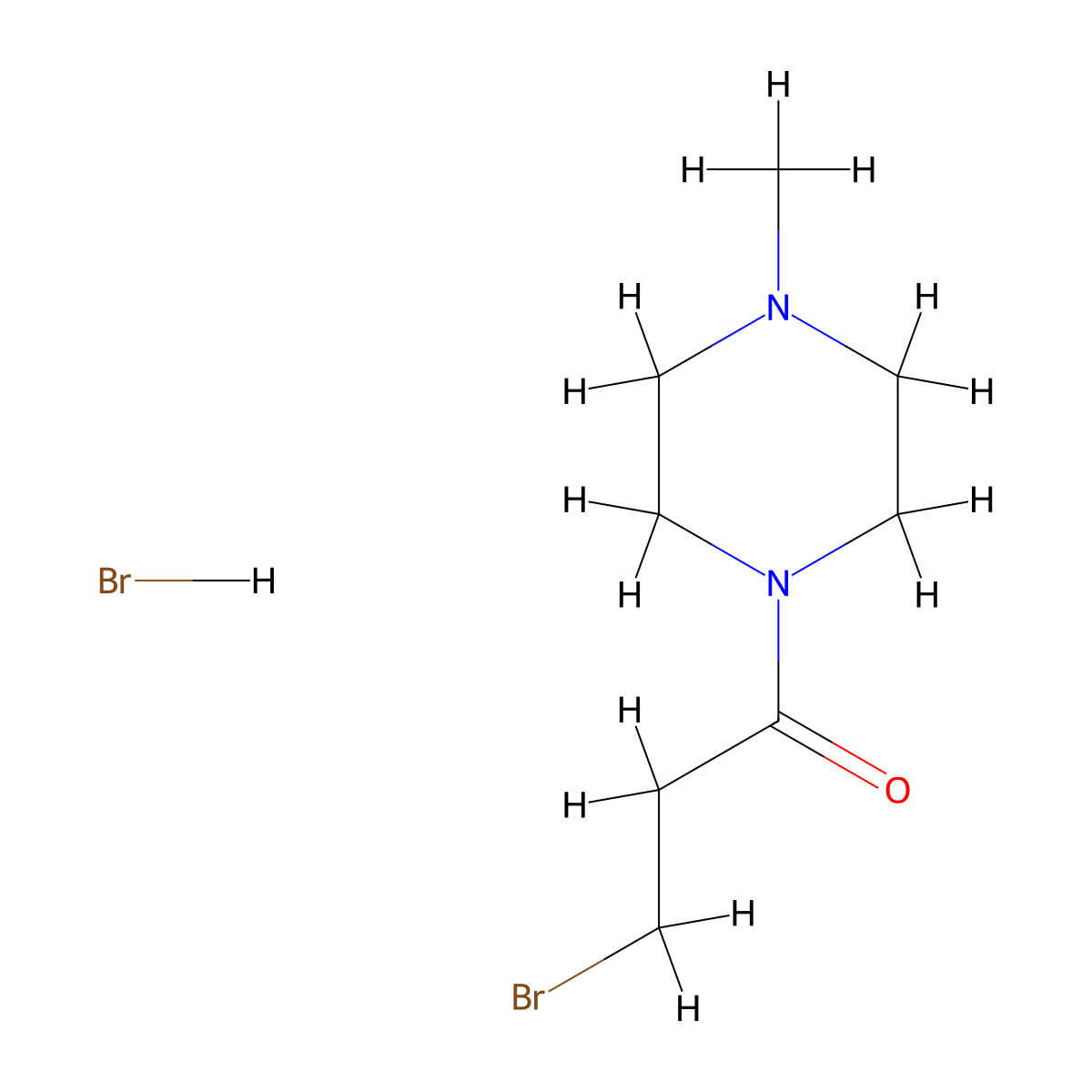 3-Bromo-1-(4-methylpiperazin-1-yl)propan-1-one hydrobromide molecular structure, CAS 1803587-05-4
