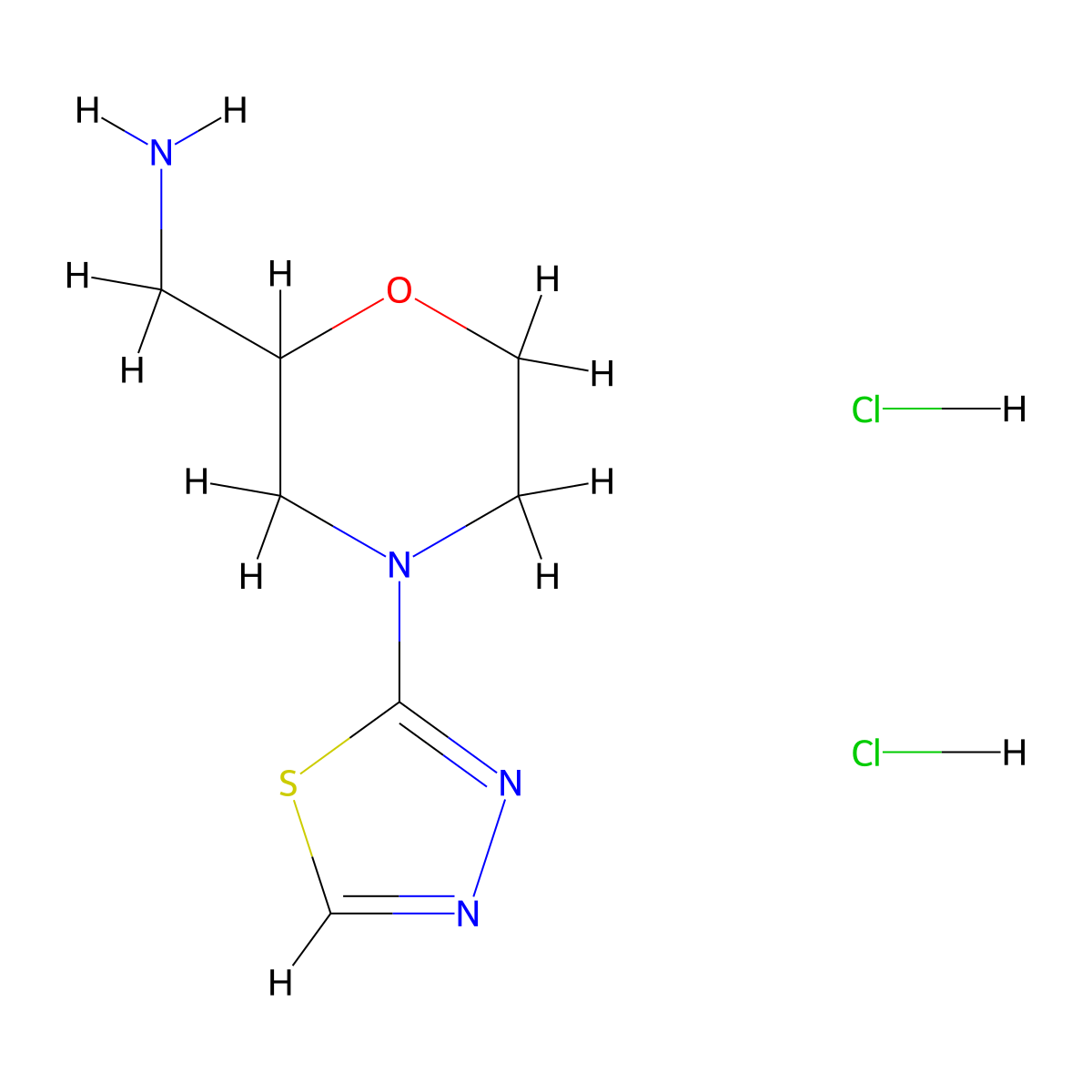 [4-(1,3,4-Thiadiazol-2-yl)morpholin-2-yl]methanamine dihydrochloride molecular structure, CAS 1803587-06-5