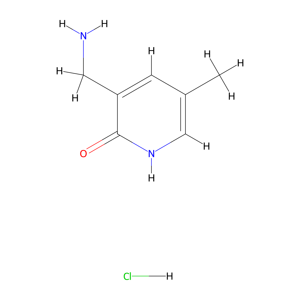 3-(Aminomethyl)-5-methyl-1,2-dihydropyridin-2-one hydrochloride molecular structure, CAS 1803587-10-1