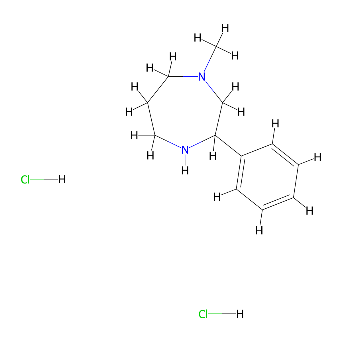 1-Methyl-3-phenyl-1,4-diazepane dihydrochloride molecular structure, CAS 1803587-11-2