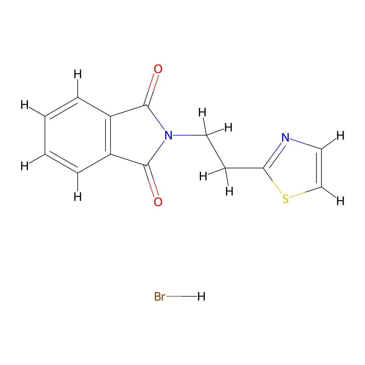 2-[2-(1,3-thiazol-2-yl)ethyl]-2,3-dihydro-1H-isoindole-1,3-dione hydrobromide molecular structure, CAS 1803587-28-1