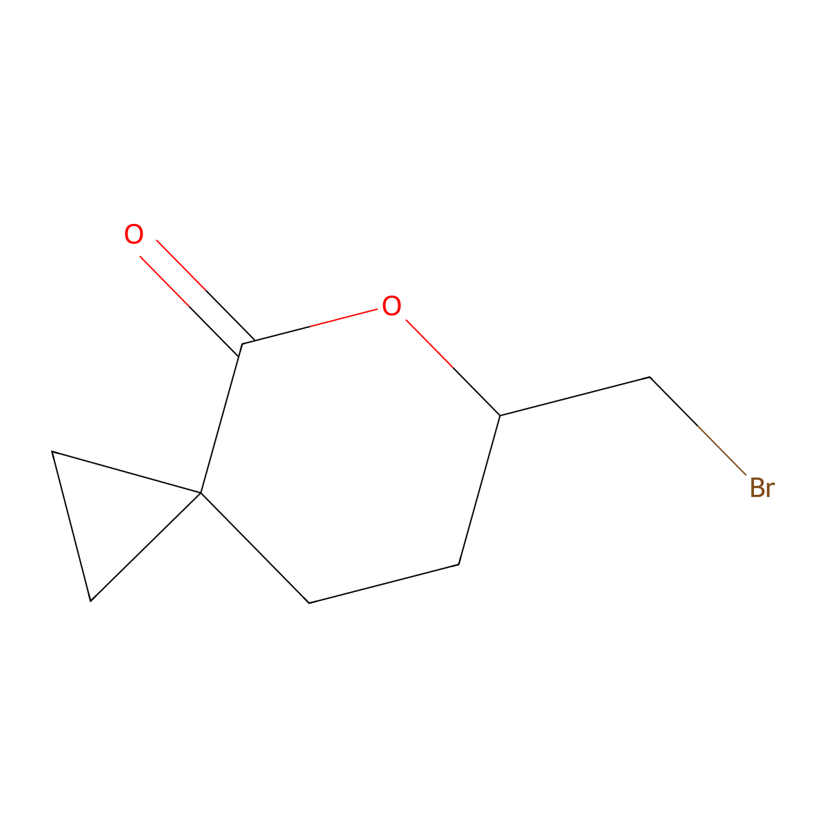 6-(Bromomethyl)-5-oxaspiro[2.5]octan-4-one molecular structure, CAS 1803587-30-5