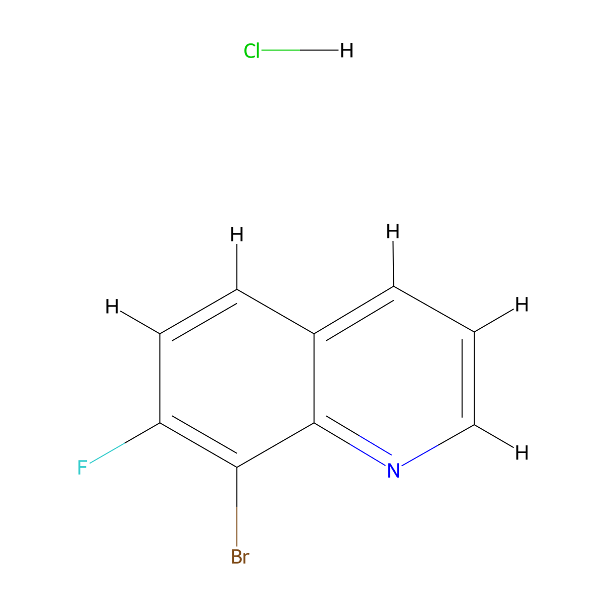 8-Bromo-7-fluoroquinoline hydrochloride molecular structure, CAS 1803587-32-7