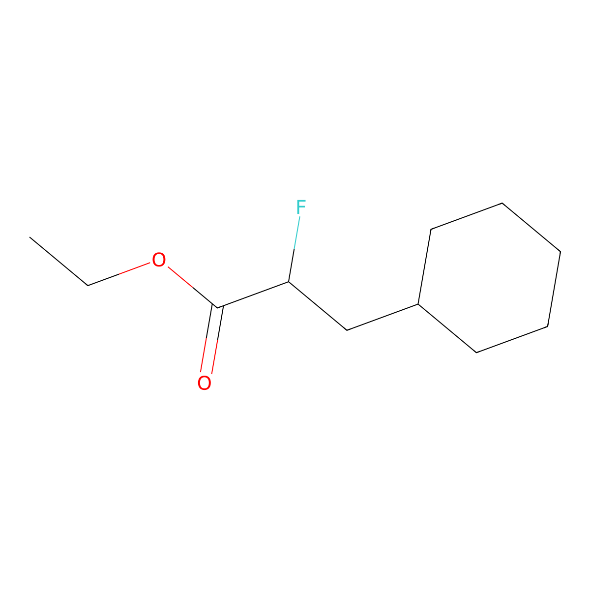 Ethyl 3-cyclohexyl-2-fluoropropanoate molecular structure, CAS 1803587-34-9
