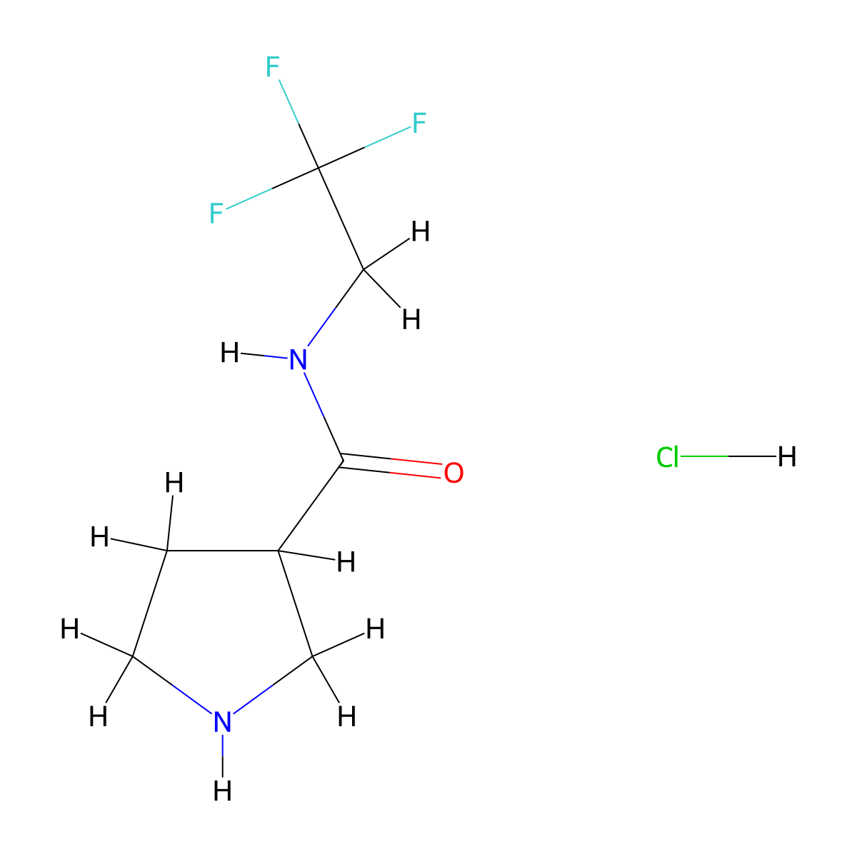 N-(2,2,2-trifluoroethyl)pyrrolidine-3-carboxamide hydrochloride molecular structure, CAS 1803587-36-1