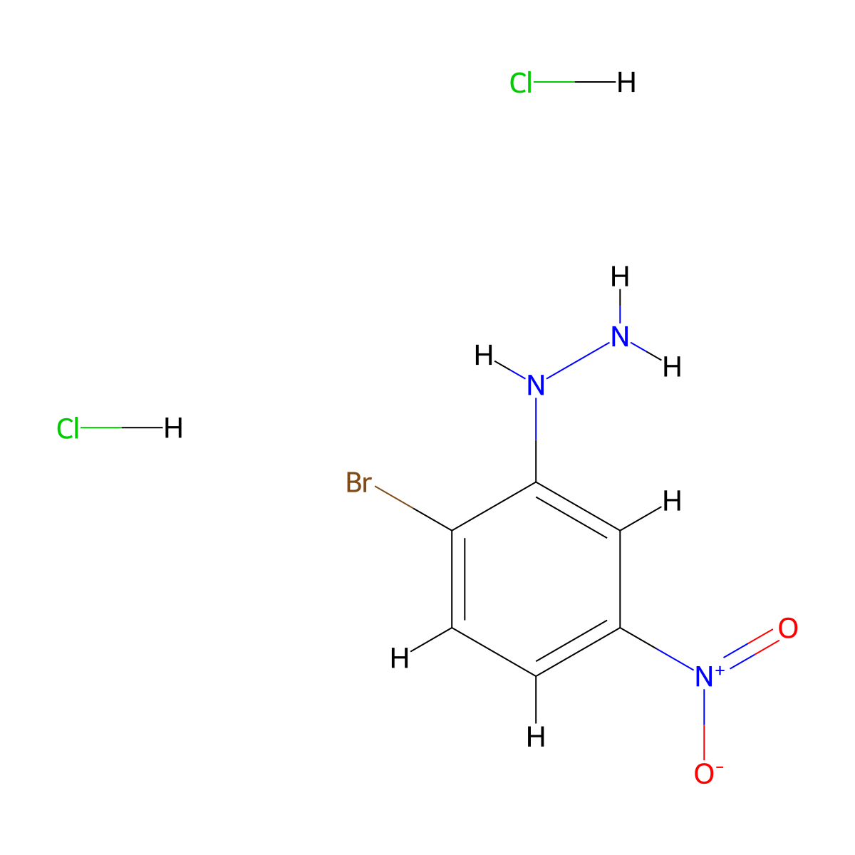 (2-Bromo-5-nitrophenyl)hydrazine dihydrochloride molecular structure, CAS 1803587-37-2