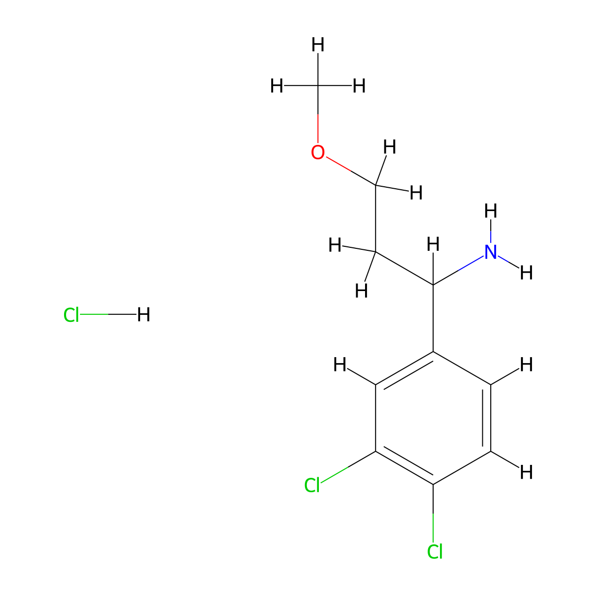 1-(3,4-Dichlorophenyl)-3-methoxypropan-1-amine hydrochloride molecular structure, CAS 1803587-38-3