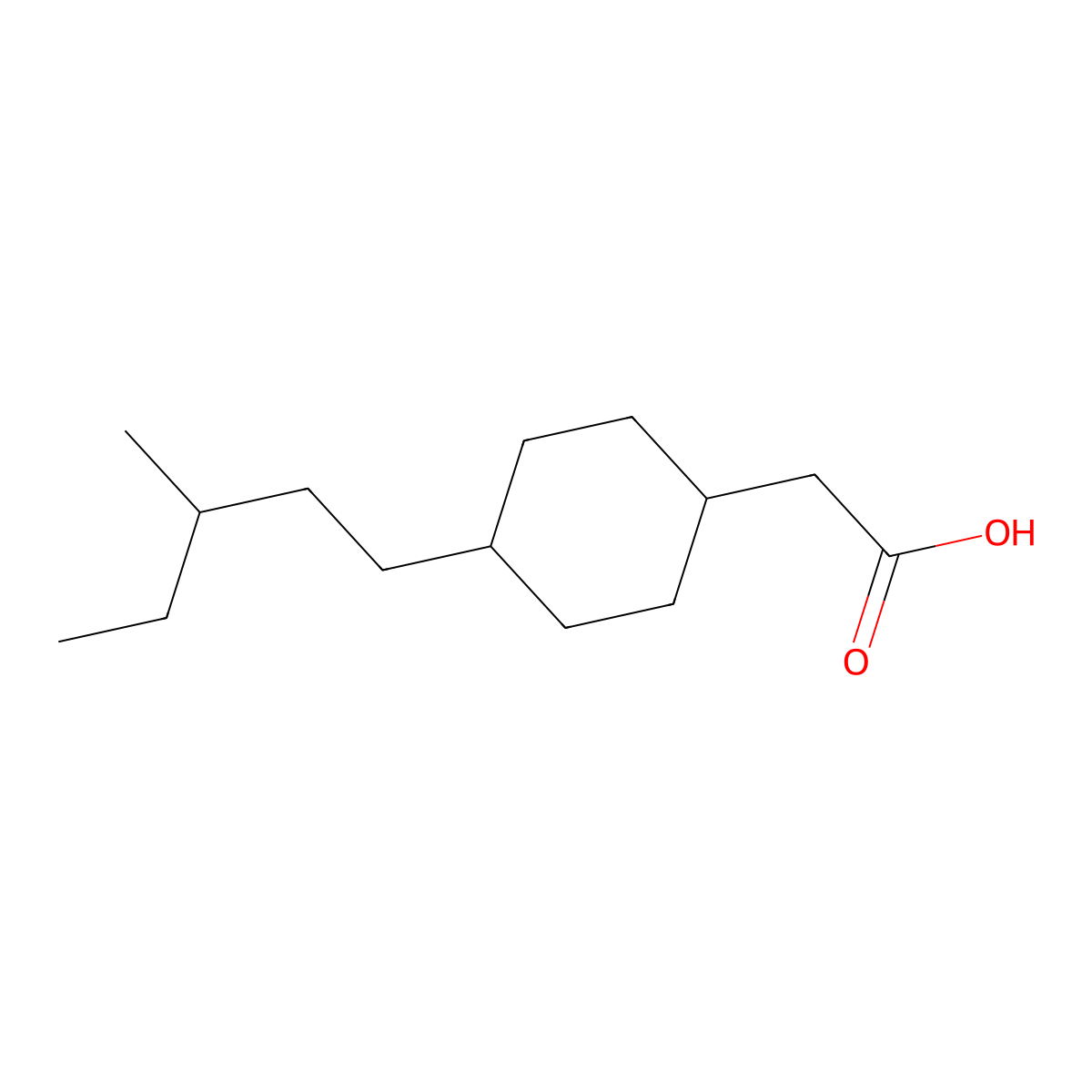 2-[4-(3-Methylpentyl)cyclohexyl]acetic acid molecular structure, CAS 1803587-40-7