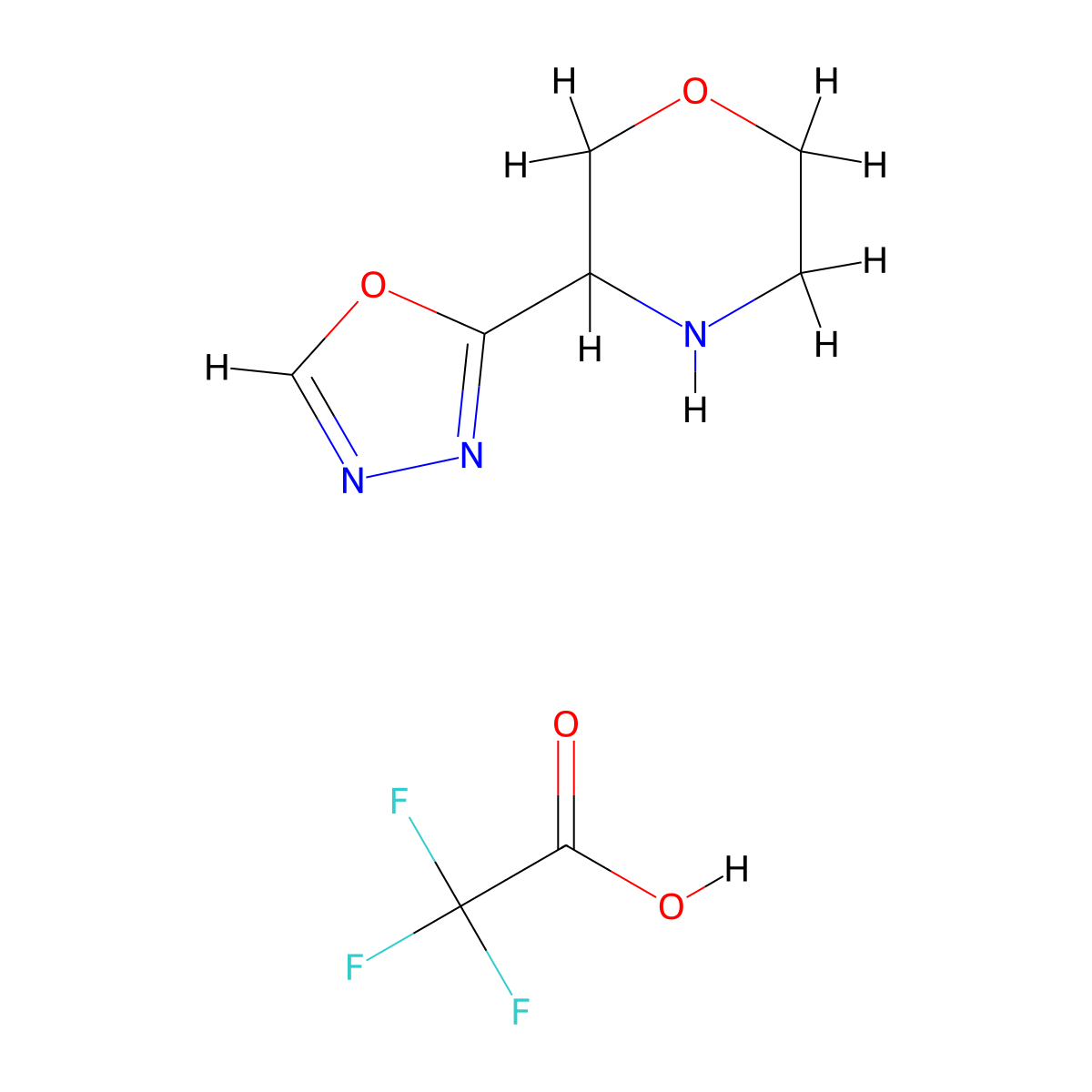 3-(1,3,4-Oxadiazol-2-yl)morpholine; trifluoroacetic acid molecular structure, CAS 1803587-44-1